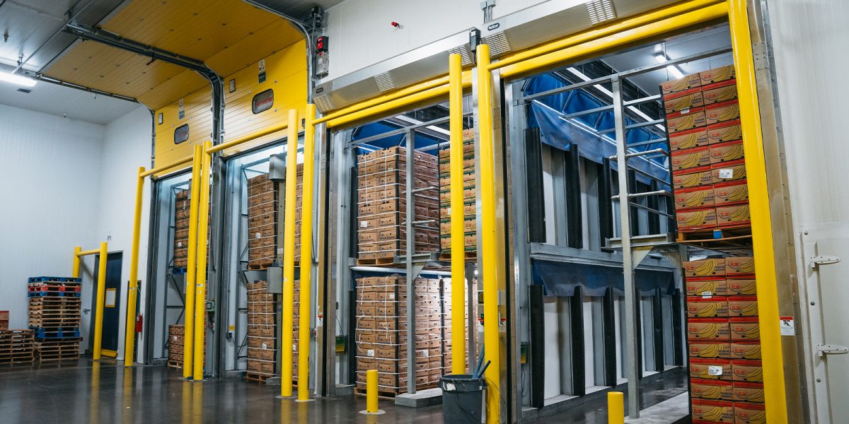 banana ripening room inside warehouse