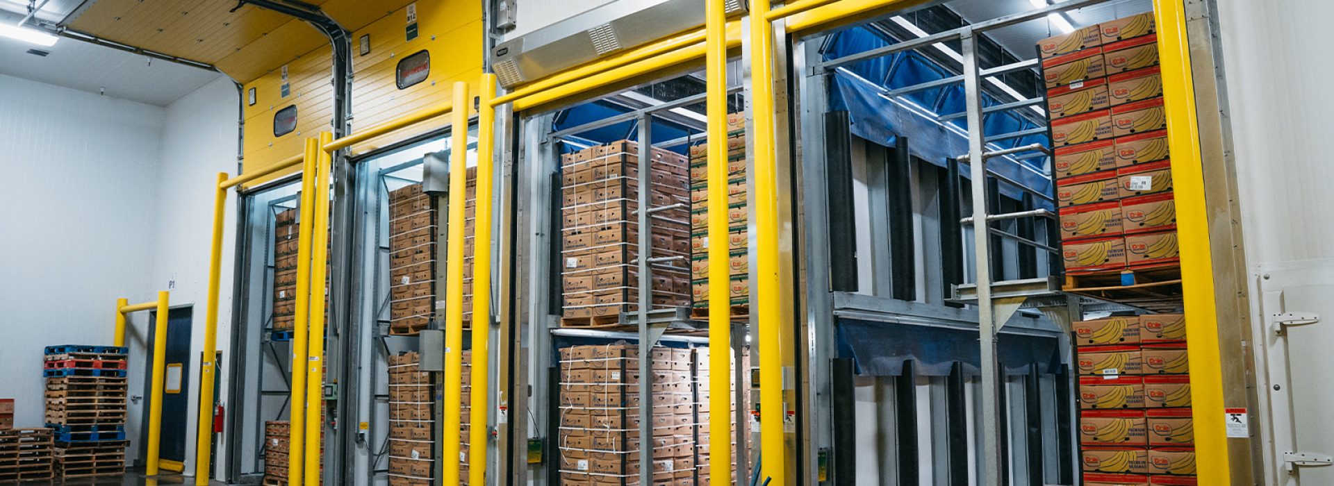 banana ripening room inside warehouse